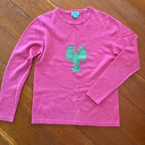 Pink Two Bees 100% Cashmere Sweater w/ lobster M